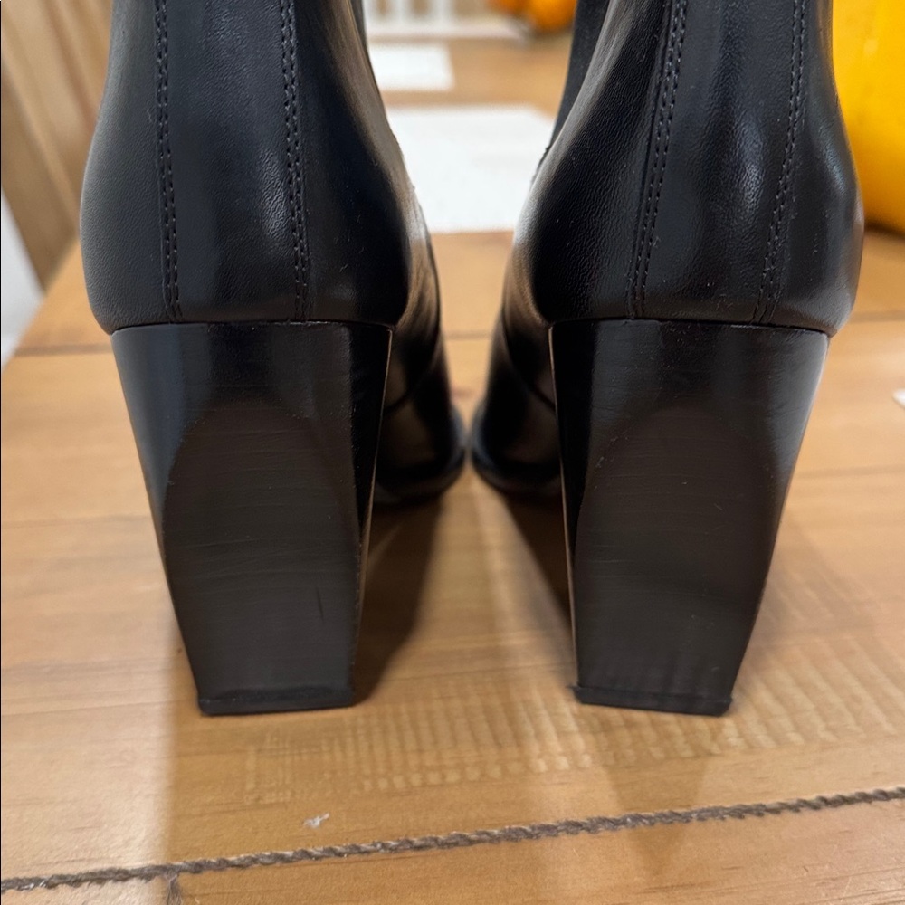 All Saints RIA Black Ankle Boots with Pointed Toe and High Block Heel - Picture 9 of 9